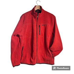 Timberland Deep Red Fleece Full Zip Jacket Size Medium